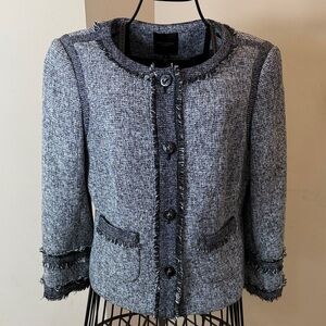 The Limited Charcoal and Black Textured Blazer